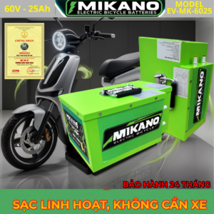 Pin lithium 60V 25Ah MIKANO Chính Hãng gắn xe điện, Bảo hành 24 tháng