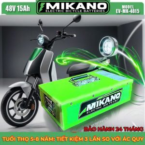Pin lithium 48V 15Ah MIKANO Chính Hãng gắn xe điện xe máy điện